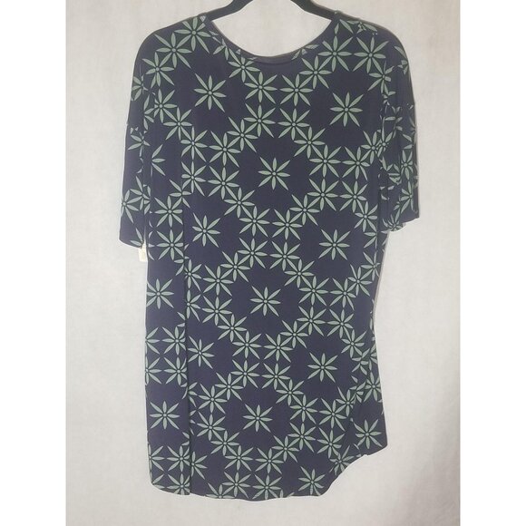 LuLaRoe Irma tunic floral green & purple polyester blend size s height 28" ARMPI - Picture 3 of 12